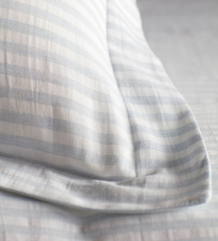 Powder Blue Alice Stripe 100% Cotton Bed Linen