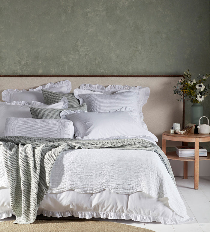 White Amelia 100% Cotton Bed Linen