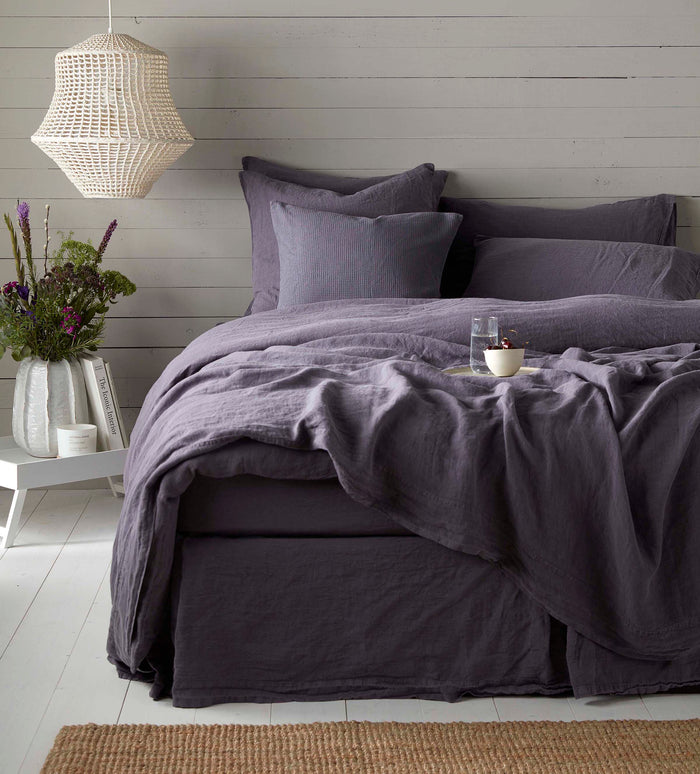 Aubergine Purple 100% Linen Bed Linen