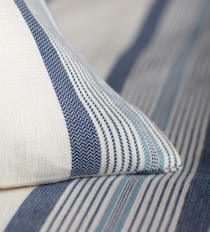 Blue Brighton Stripe Cotton Linen Duvet Cover