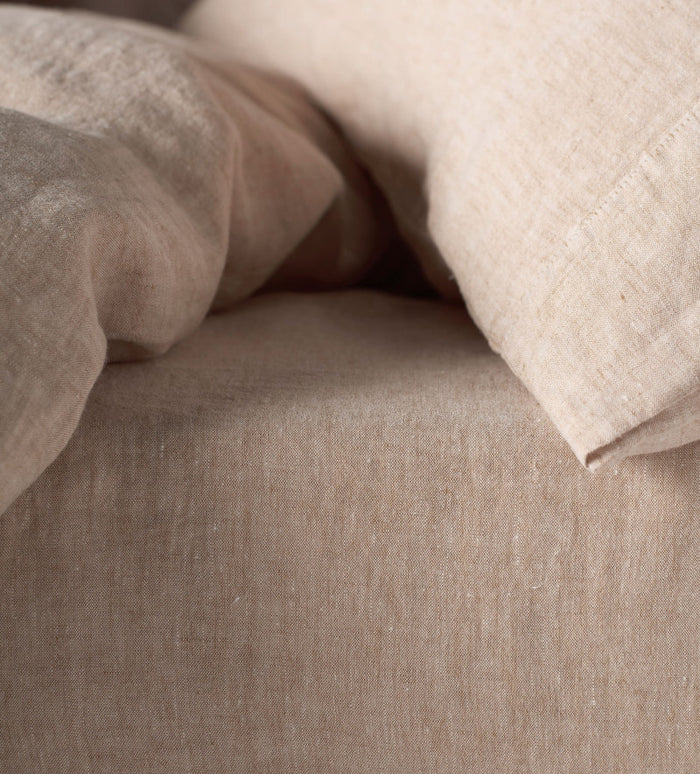 Cafe au Lay 100% Linen Fitted Sheet