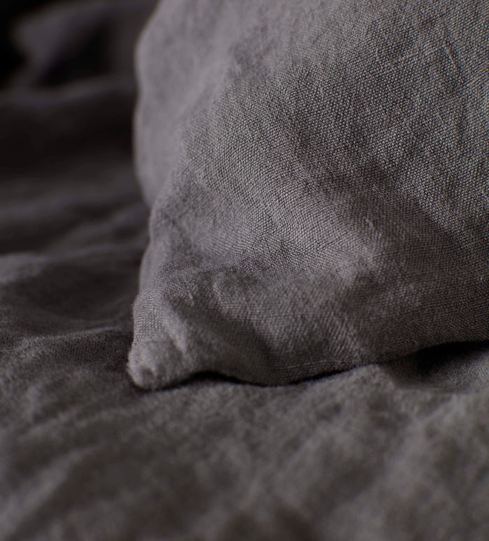 Charcoal 100% Linen Housewife Pillowcase