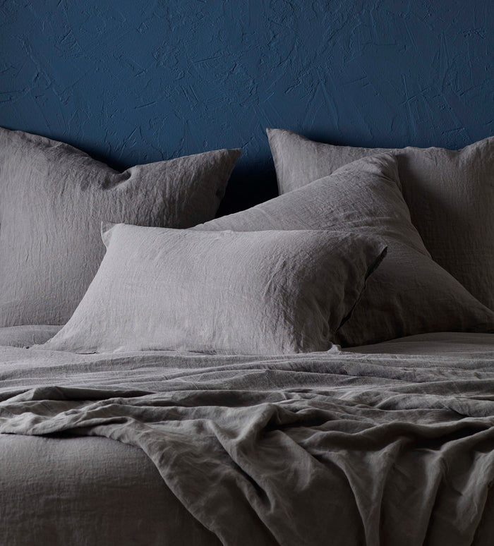 Charcoal 100% Linen Housewife Pillowcase