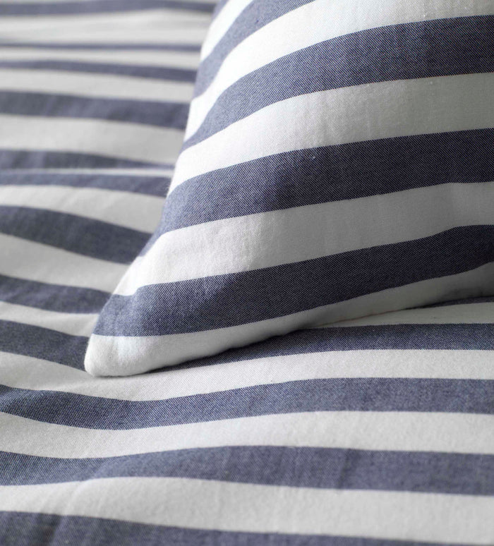 Navy Coastal Stripe 100% Cotton Bed Linen