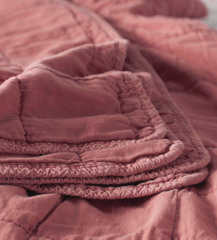 Canyon Pink Finn 100% Cotton Quilted Throw