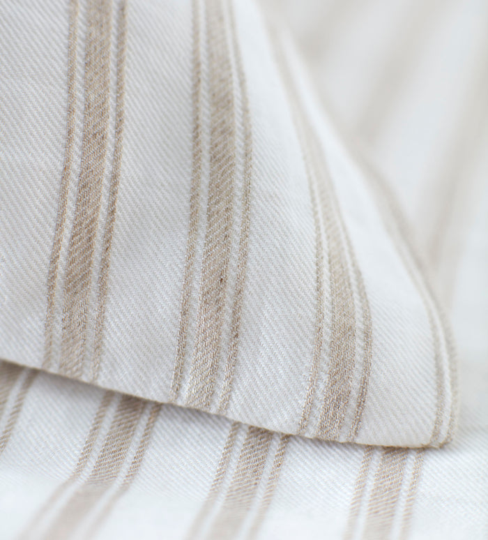 Natural French Ticking Stripe Cotton Linen Duvet Cover