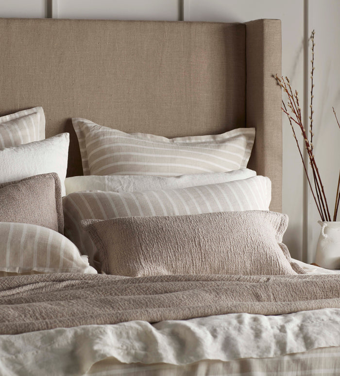Natural George Stripe Cotton Linen Oxford Pillowcase