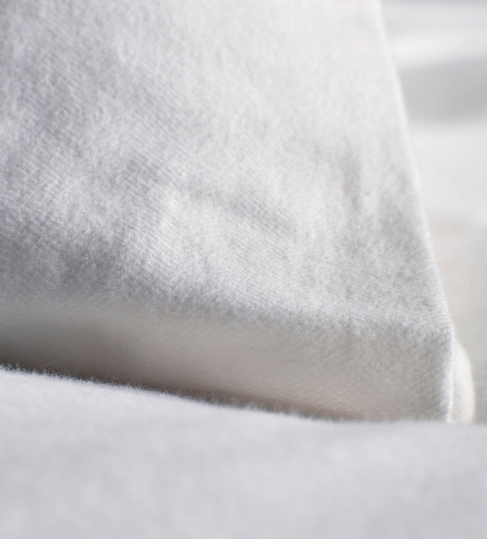 White Henry Brushed 100% Cotton Fitted Sheet