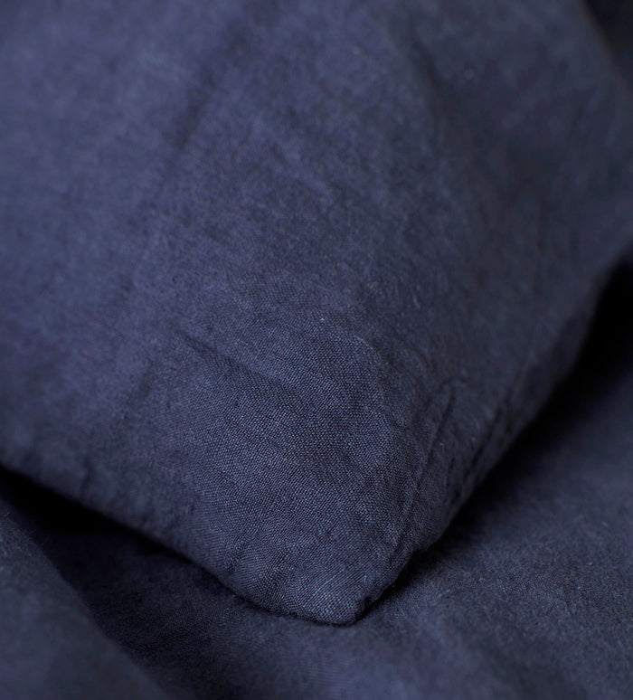 Navy Blue 100% Linen Duvet Cover