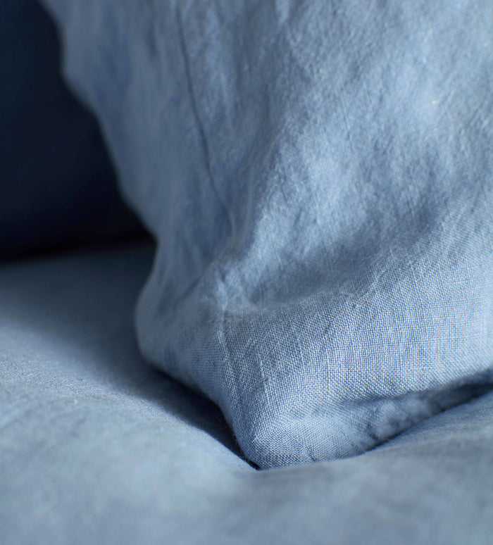 Powder Blue 100% Linen Housewife Pillowcase