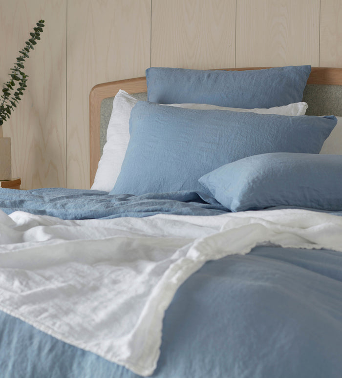 Powder Blue 100% Linen Housewife Pillowcase