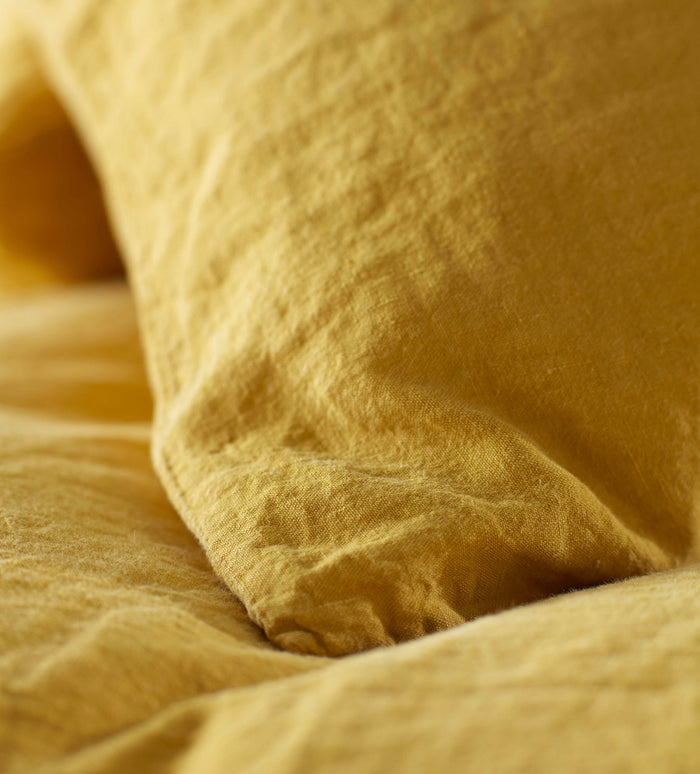 Mustard Yellow 100% Linen Duvet Cover