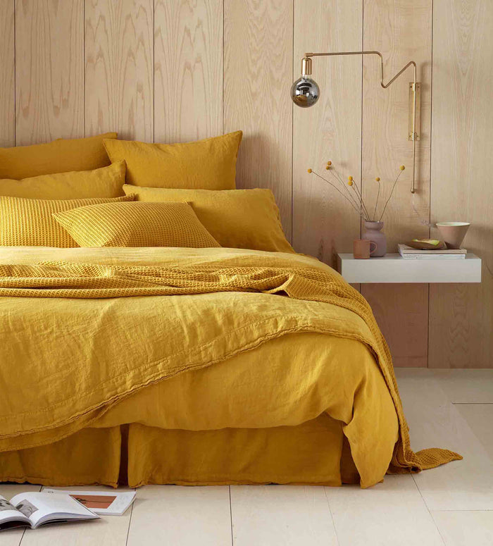 Mustard Yellow 100% Linen Bed Linen