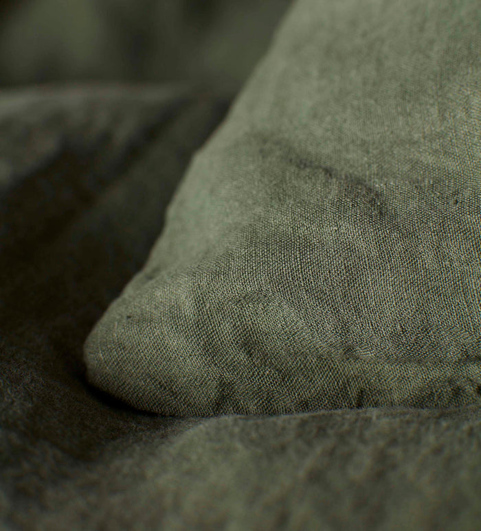 Olive Green 100% Linen Bed Linen