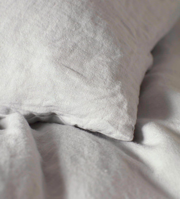 Pebble Grey 100% Linen Housewife Pillowcase