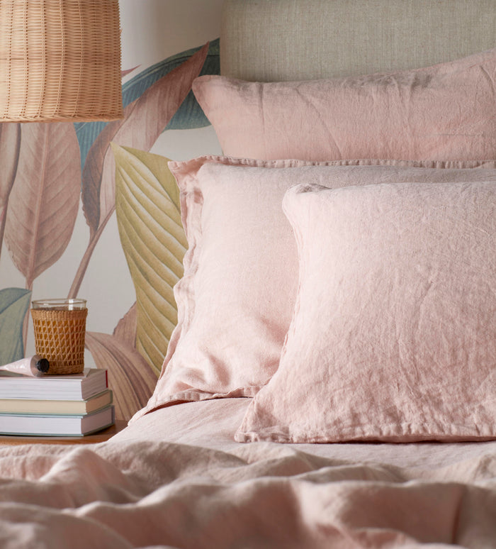 Blush Pink 100% Linen Oxford Pillowcase