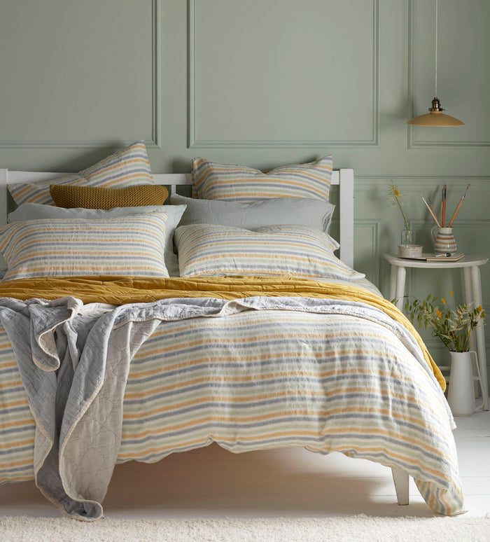 Sandy Stripe Cotton Linen Bed Linen