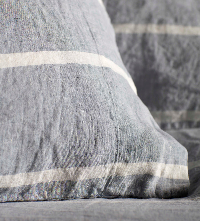 Blue Seb Stripe Cotton Linen Duvet Cover