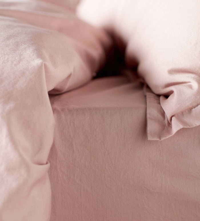 Dusty Pink Super Soft 100% Cotton Fitted Sheet