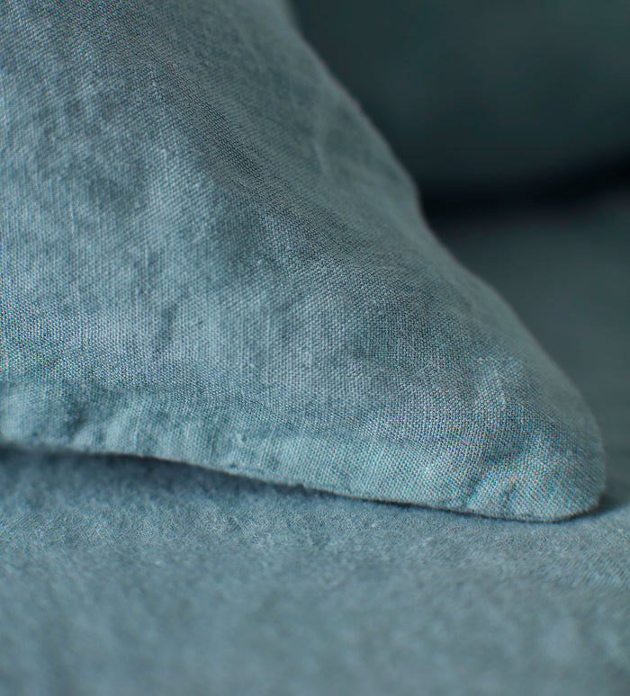 Teal 100% Linen Housewife Pillowcase