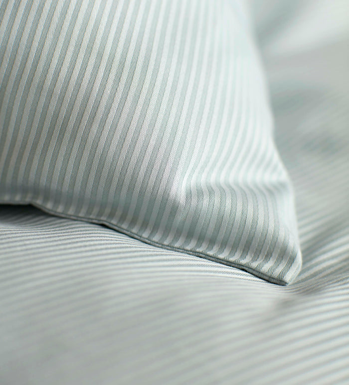 Duck Egg Tiny Stripe 100% Cotton Housewife Pillowcase
