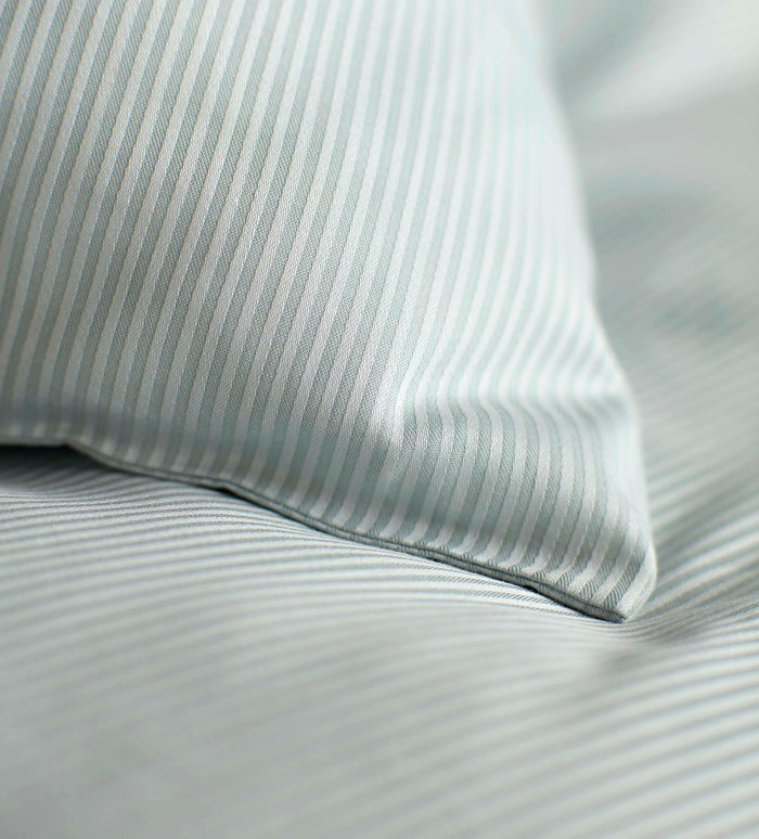 Duck Egg Tiny Stripe 100% Cotton Bed Linen