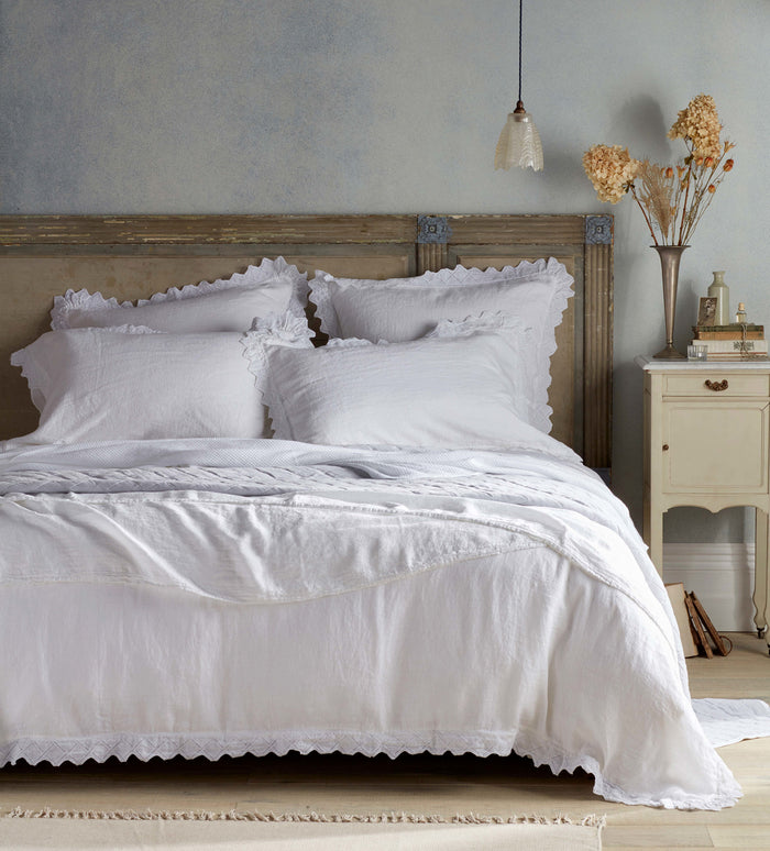 White Violet 100% Linen Bed Linen