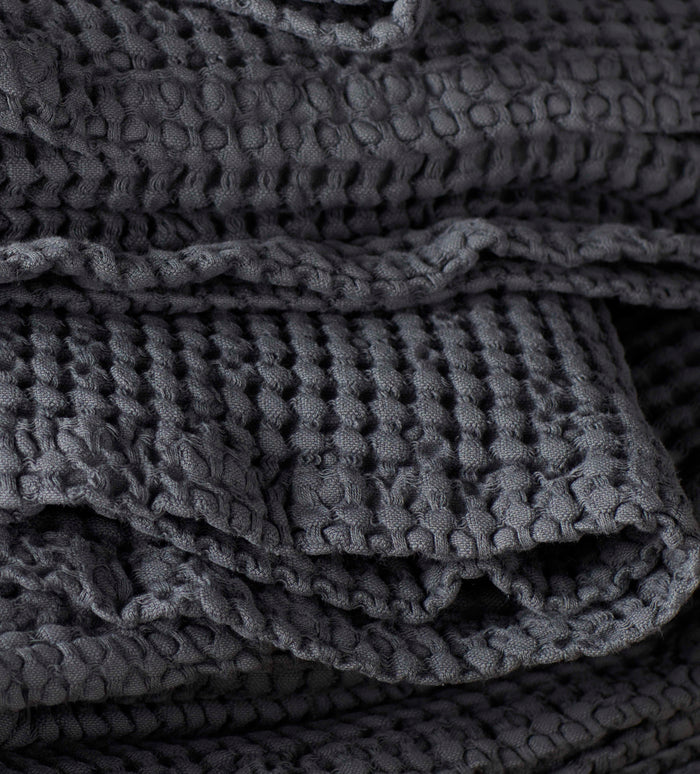 Graphite Grey 100% Cotton Waffle Towels