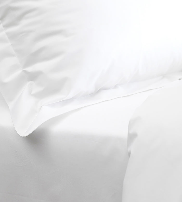 White Cotton Percale 200 Thread Count Euro Size Bed Linen