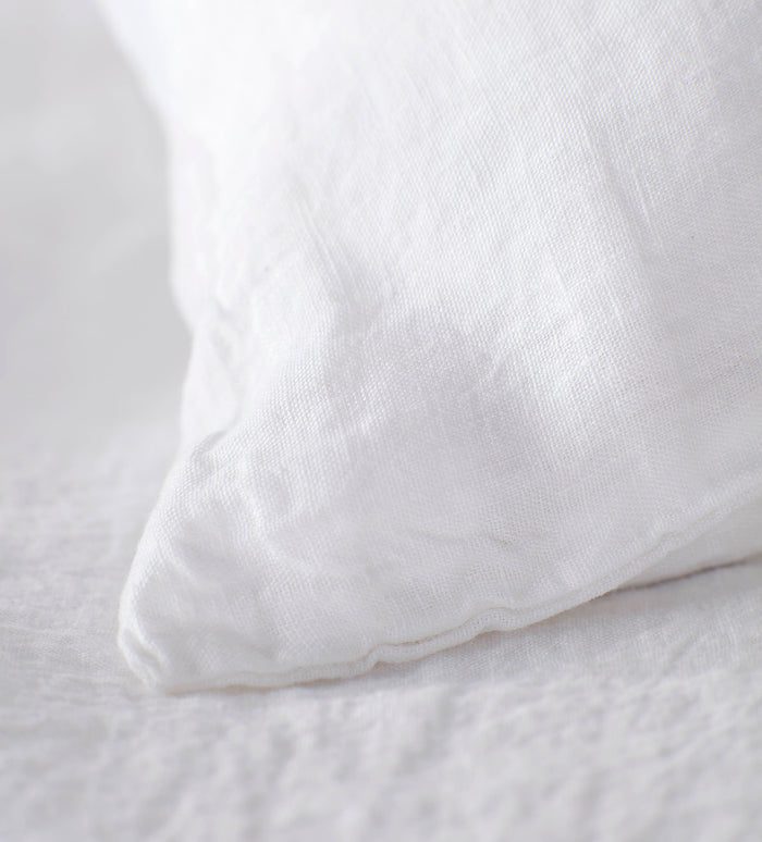 White 100% Linen Housewife Pillowcase