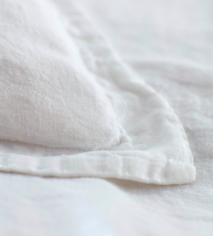 White 100% Linen Oxford Pillowcase